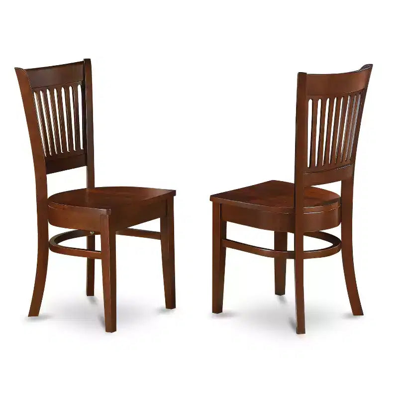 Ensemble de salle à manger ovale 5 pièces HomeStock Belmont avec piétement central et chaises sans accoudoirs, Espresso