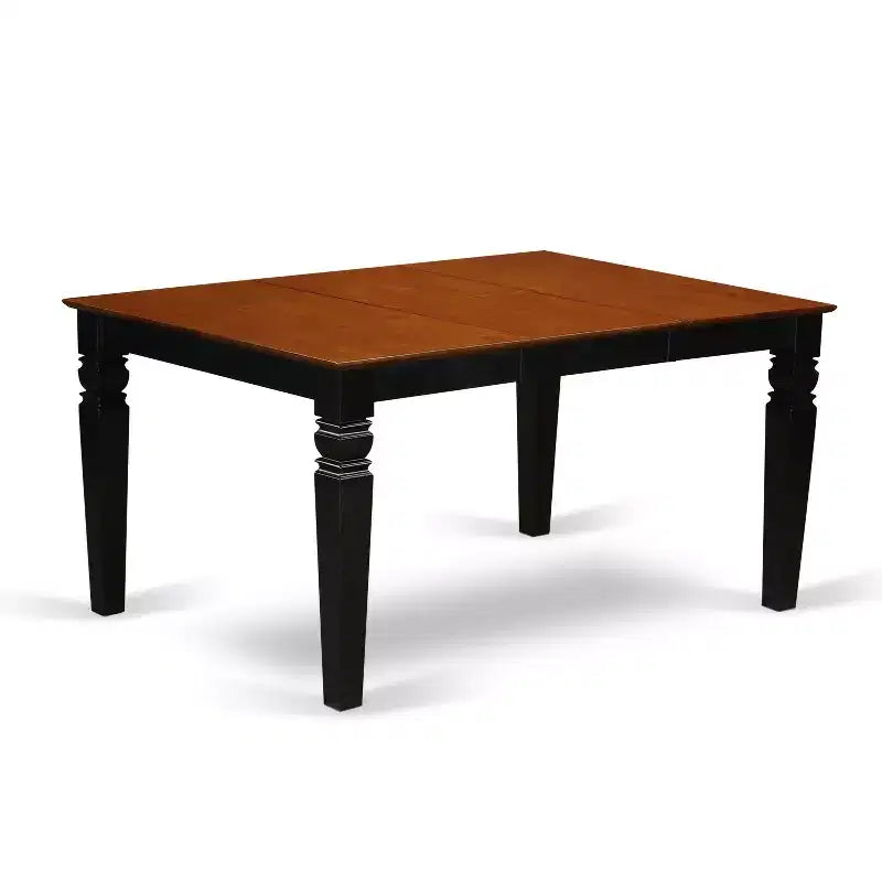 Ensemble de salle à manger HomeStock Belmont, table rectangulaire de 42/60 pouces avec rallonge de 18 pouces et 6 chaises à barreaux verticaux