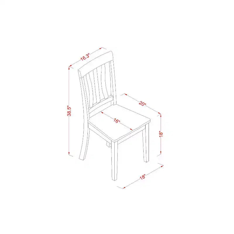 Ensemble Table et Chaises Rondes 5 Pièces - Finition Cerisier Noir - Pour Cuisine et Salle à Manger