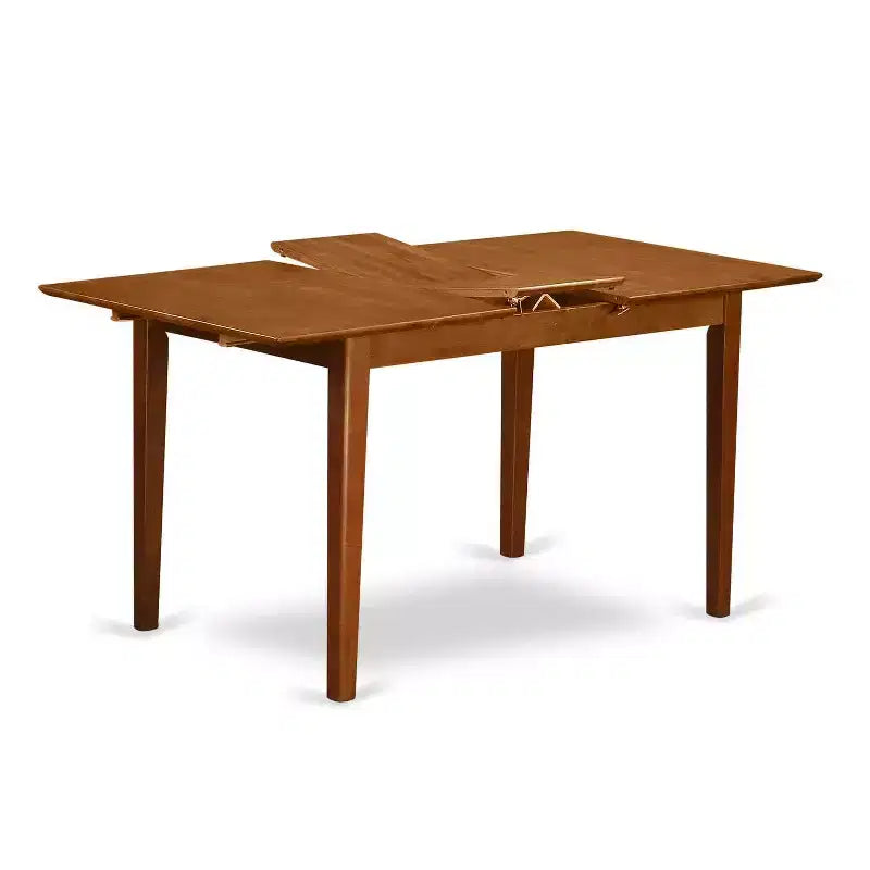 Ensemble Table de Cuisine Moderne - Table Rectangulaire et 4 Chaises, 5 Pièces, Idéal Petits Espaces, Finition Marron Selle