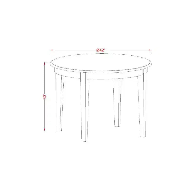 Ensemble de salle à manger nordique - Table et chaises 3 pièces - Table ronde de 42 pouces - Finition blanc lin - Meubles modernes