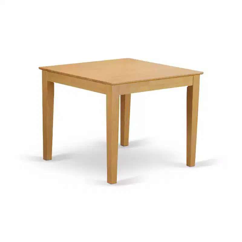 Ensemble salle à manger cottage – Table carrée 5 pièces et 4 chaises – Tissu lin – Fini chêne