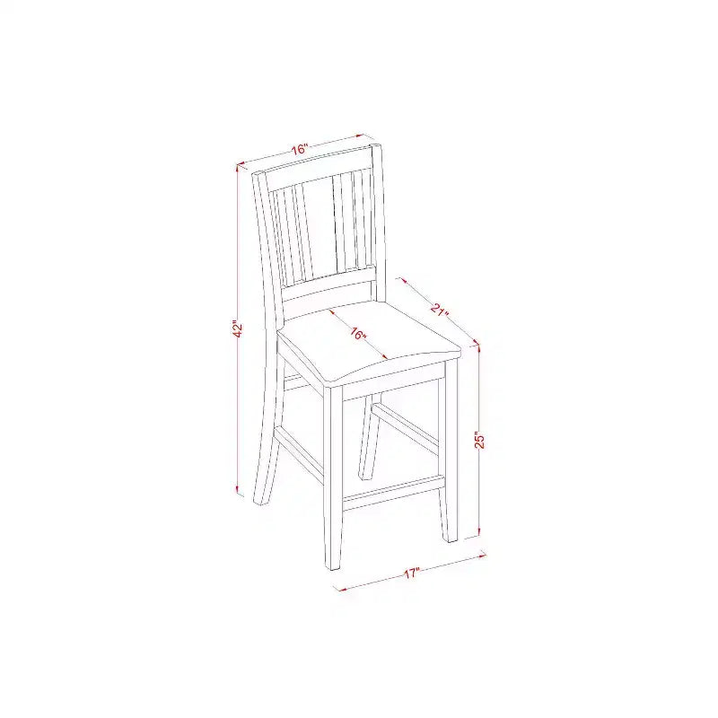 Ensemble repas hauteur comptoir - Table et 4 chaises - Style moderne pour cuisine - Table carrée 36x36 pouces