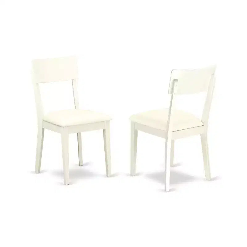 Ensemble de salle à manger 3 pièces - Table et 2 chaises - Finition blanc lin