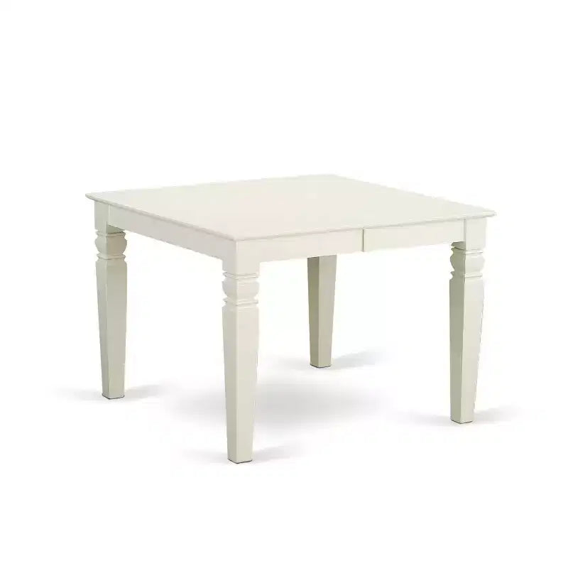 Table de salle à manger HomeStock 5 pièces en bois massif finition cerisier et crème avec 4 chaises et rallonge papillon