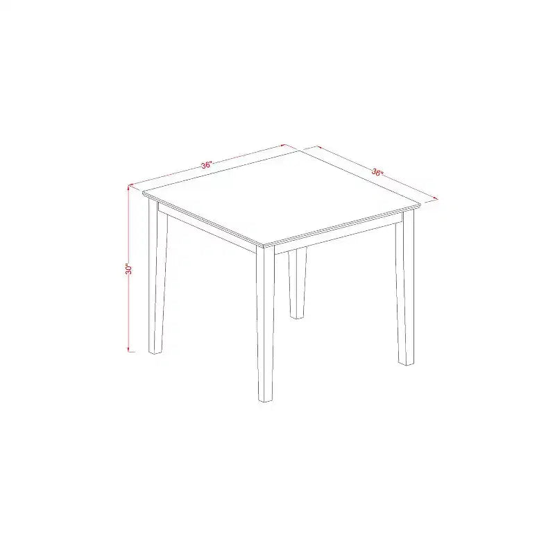 Ensemble table et chaises de cuisine - Table carrée et 2 chaises - Style ancien - 91 cm
