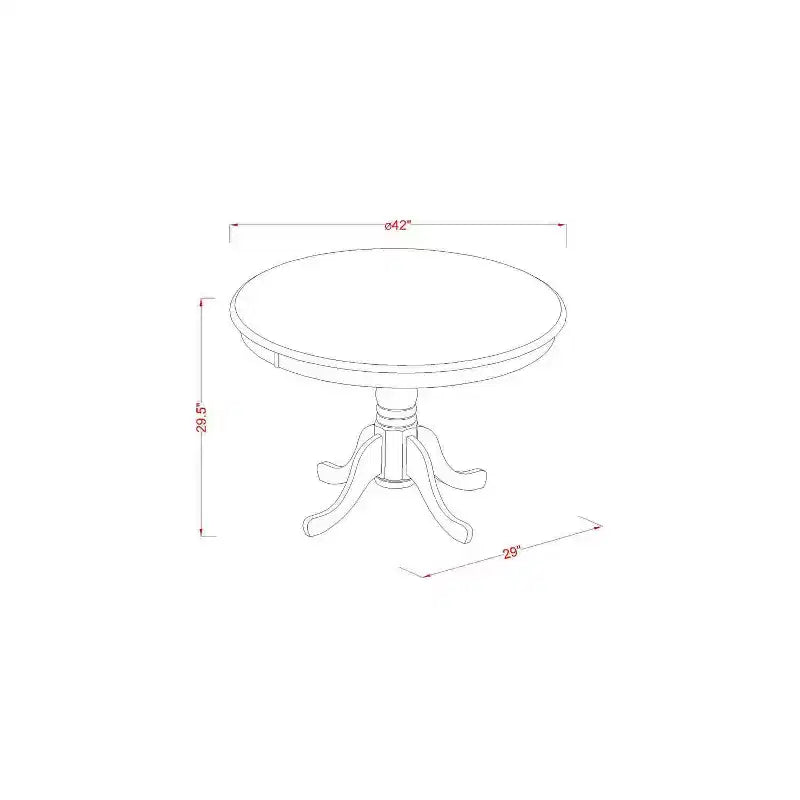 Ensemble de salle à manger rond 3 pièces Table de 107 cm et 2 chaises style toscan