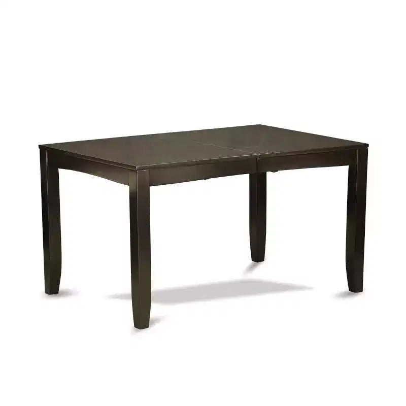 Salle à manger vintage – Ensemble de 7 pièces (table et chaises) – Table rectangulaire avec rallonge papillon – Finition cappuccino