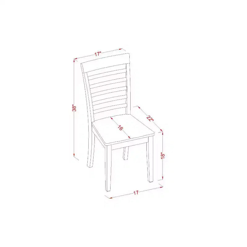 Ensemble de salle à manger familial Table de 36 pouces avec 2 chaises - Ensemble de table de cuisine en bois pour 4