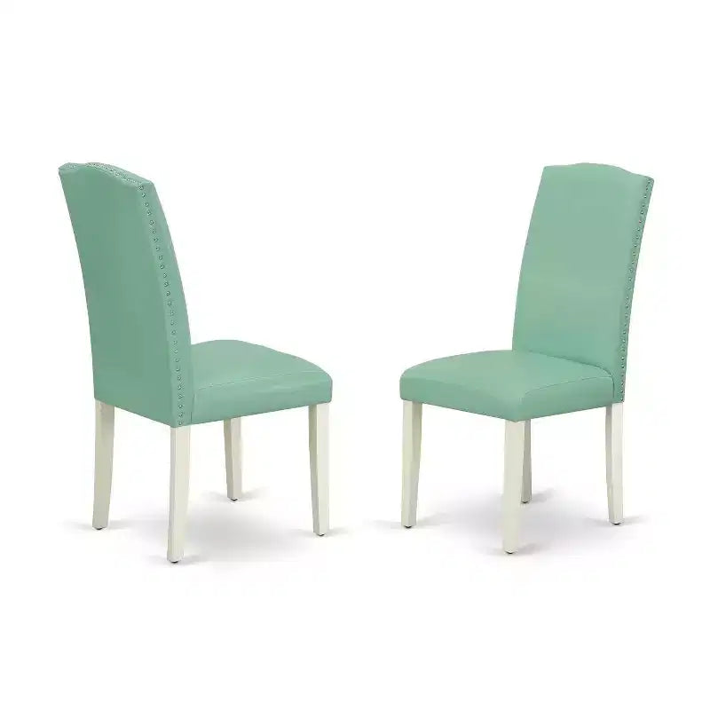 HomeStock Table de salle à manger 6 pièces rectangulaire en bois massif brossé blanc lin avec 1 banc et 4 chaises