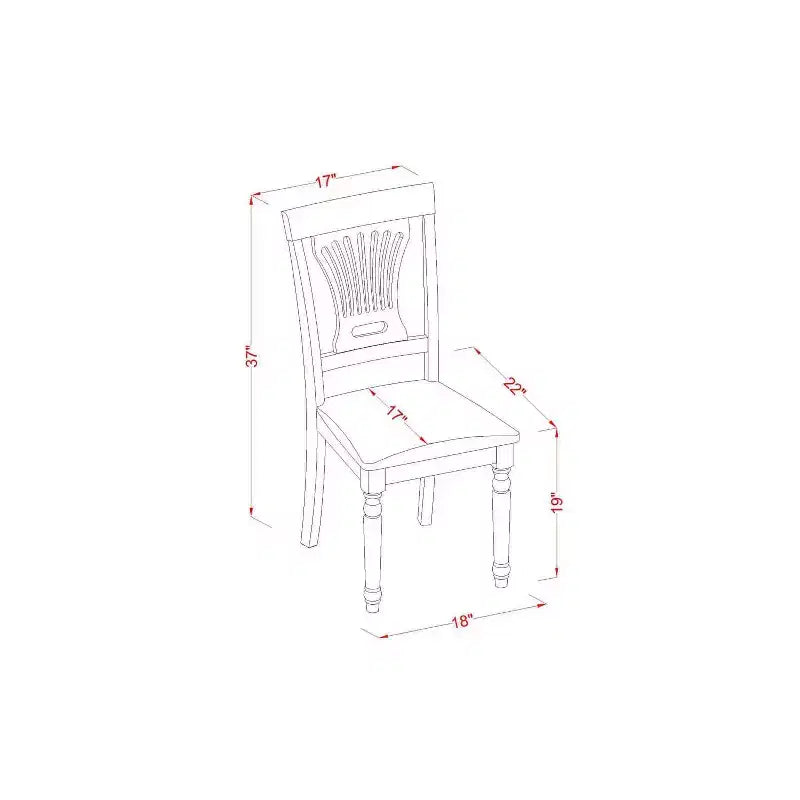 Ensemble de salle à manger ovale 5 pièces avec plateau en bois massif finition marron selle et 4 chaises avec