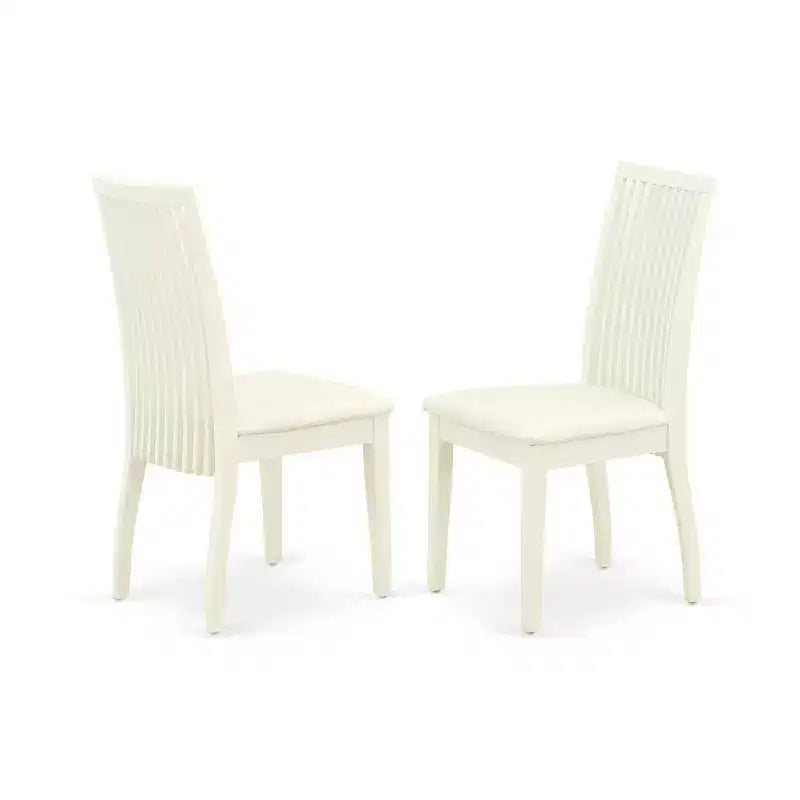 HomeStock Table de salle à manger rectangulaire 5 pièces en bois massif finition crème et cerise avec 4 chaises et rallonge papillon