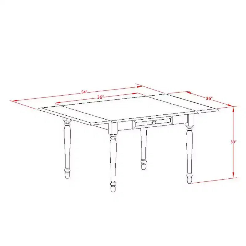 Ensemble table de cuisine avec 4 chaises - Ensemble de salle à manger en bois - Finition noir et merisier - Ensemble de table 5 pièces