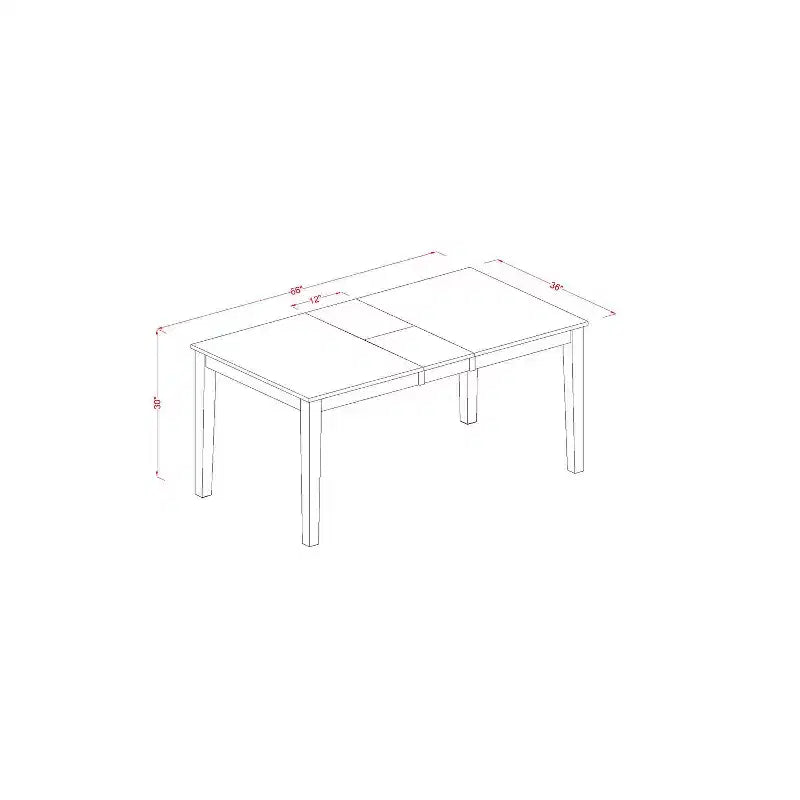 HomeStock – Table de salle à manger rectangulaire 6 places en bois massif (finition crème et cerisier) avec 1 banc et 4 chaises à dossier croisé