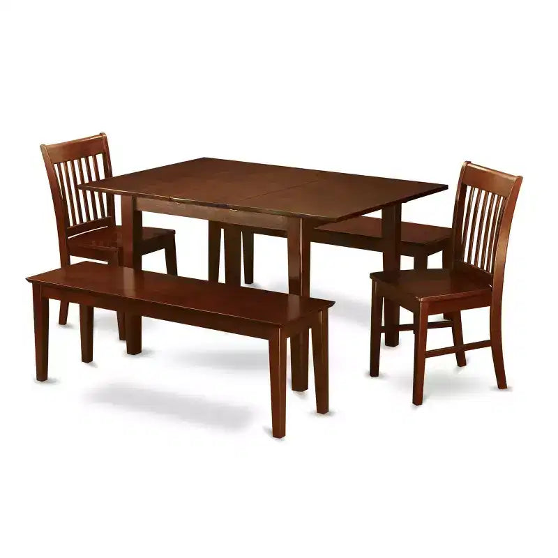 Dining Room Table Set - 7 Piece Wood Table & Chair Set - Classic Design