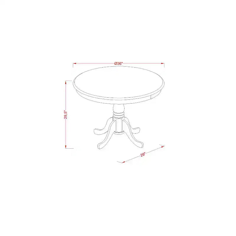 Ensemble table de cuisine 3 pièces - Table à manger ronde et 2 chaises - Finition cerisier crème - Idéal pour petits espaces