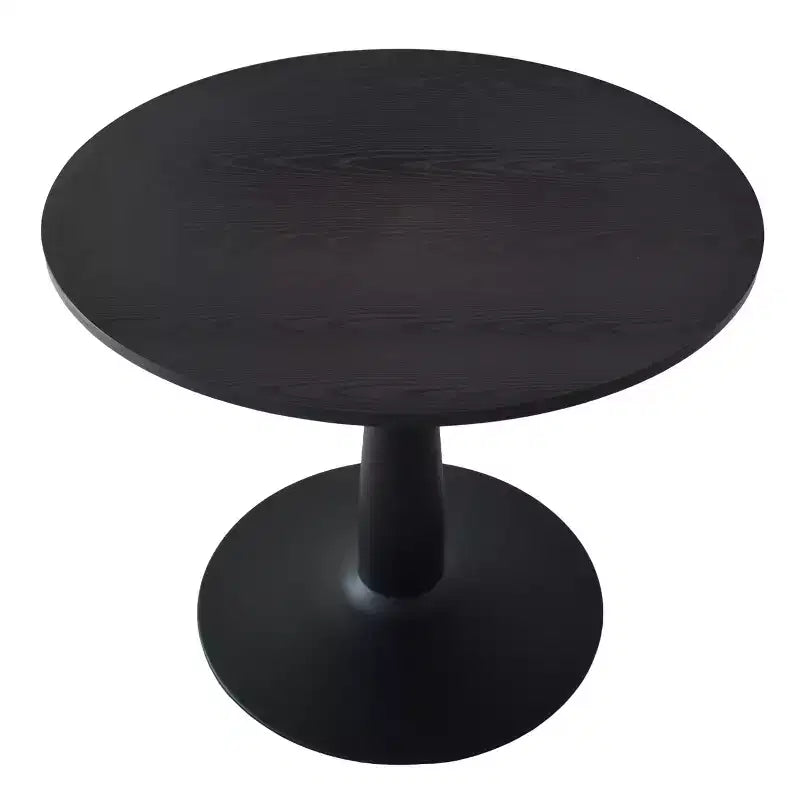 Ensemble de salle à manger rond 5 pièces pour 4 personnes, avec 4 chaises de salle à manger en tissu bouclé et dossier en rotin tressé, mobilier d'intérieur - Panipeachy