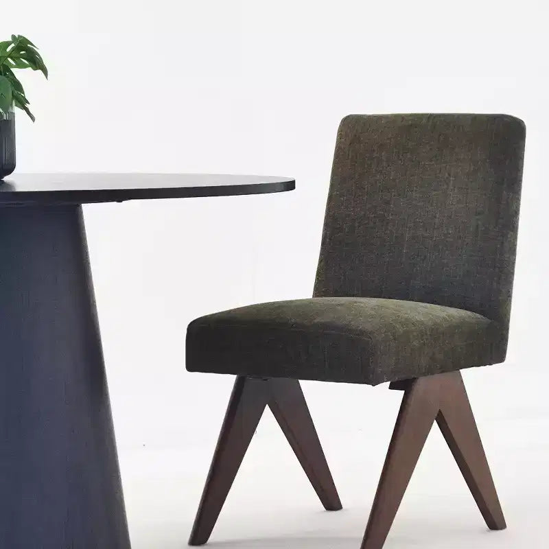 Ensemble de salle à manger 5 pièces pour 4 personnes, table ronde moderne de 117 cm avec 4 chaises rembourrées à pieds en bois pour salle à manger, salon - Panipeachy