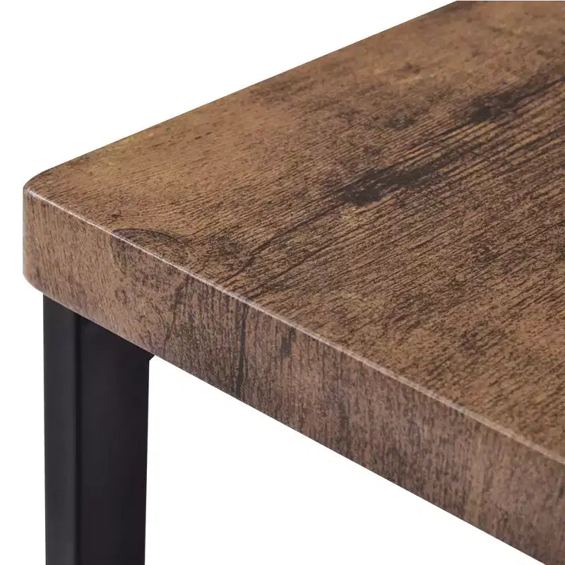 Ensemble de table à manger hauteur comptoir pour 3, ensemble de cuisine de pub en métal, table d'appoint avec repose-pieds et 3 tabourets