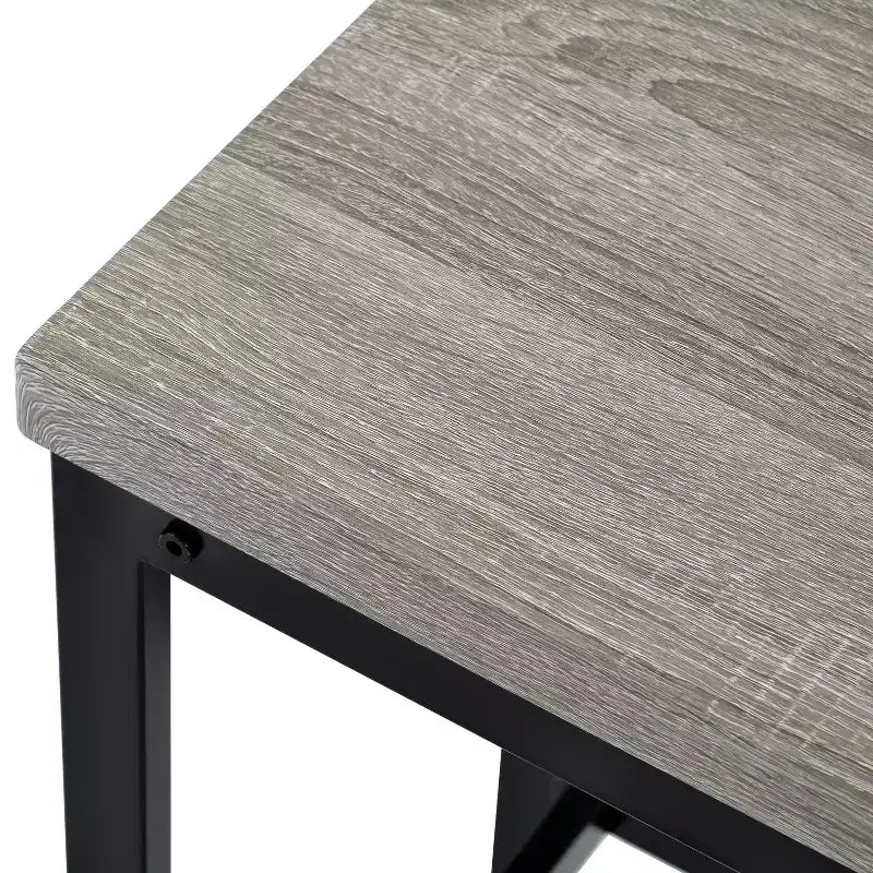 Ensemble de table à manger hauteur comptoir pour 3, ensemble de cuisine de pub en métal, table d'appoint avec repose-pieds et 3 tabourets