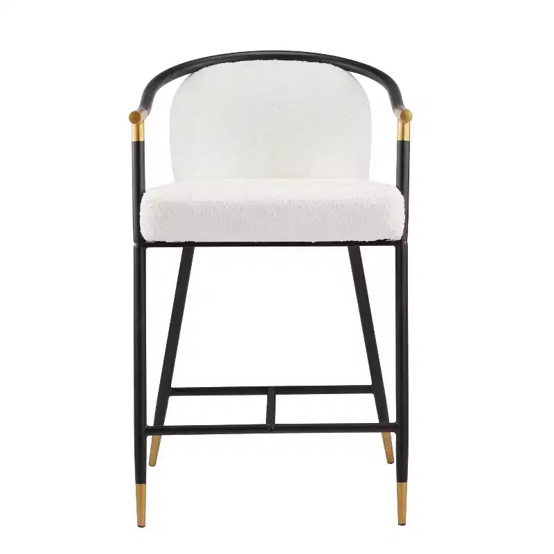 Christopher Knight Home Kun, ensemble de 3 tabourets de comptoir contemporains revêtus de bouclette avec table longue cannelée