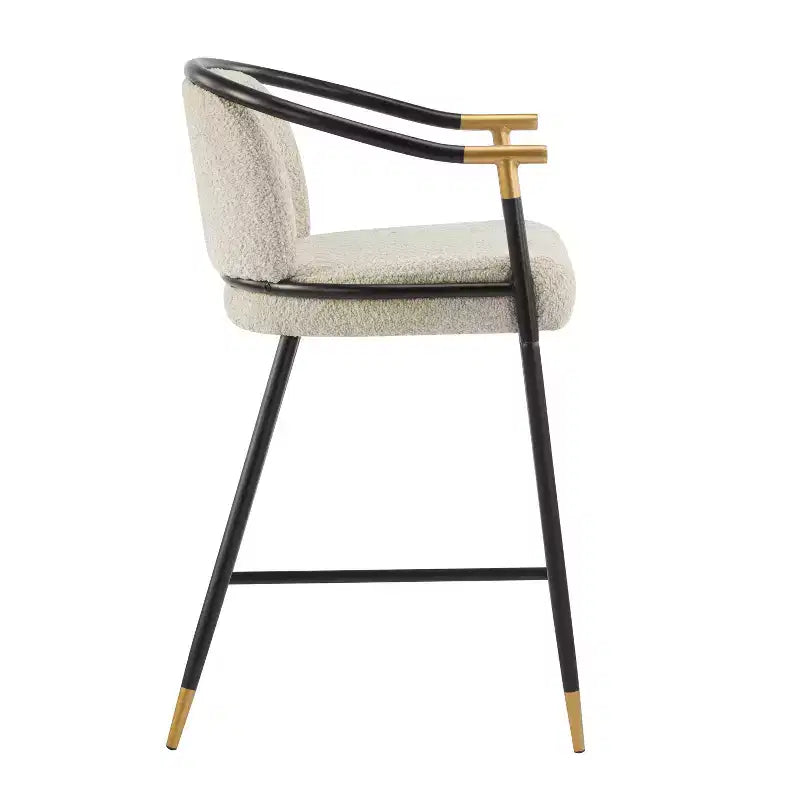 Christopher Knight Home Kun, ensemble de 3 tabourets de comptoir contemporains revêtus de bouclette avec table longue cannelée