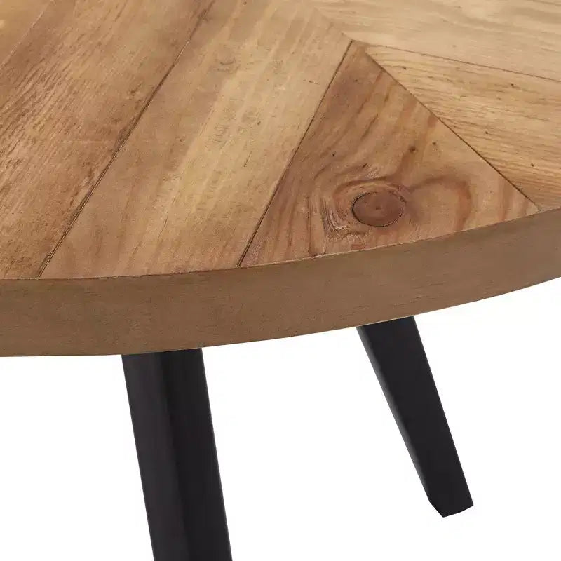 Ensemble table de salle à manger Jolana 45 en chêne rond à plateau noir et chaises de salle à manger tapissées de lin - iNSPIRE Q