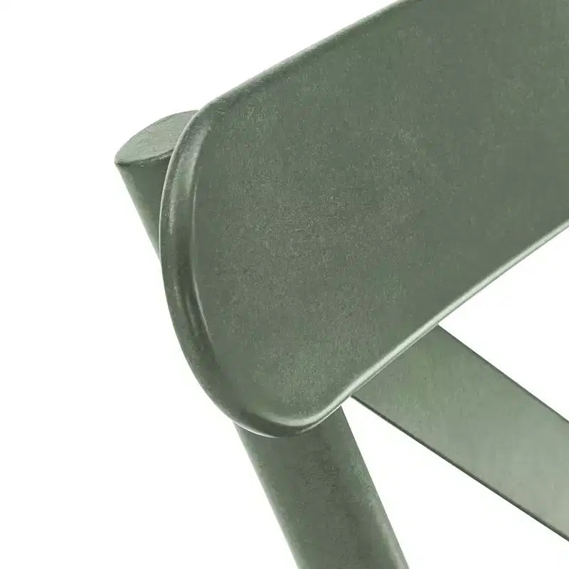 Table de salle à manger ronde Jolana avec plateau en chêne et pieds noirs et ensemble de chaises en métal à dossier en X - iNSPIRE Q
