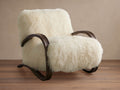 Fauteuil en peau de mouton de Mongolie